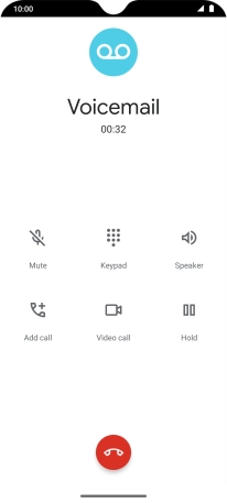 Press the end call icon.