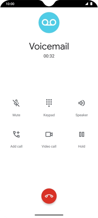 Press the end call icon.