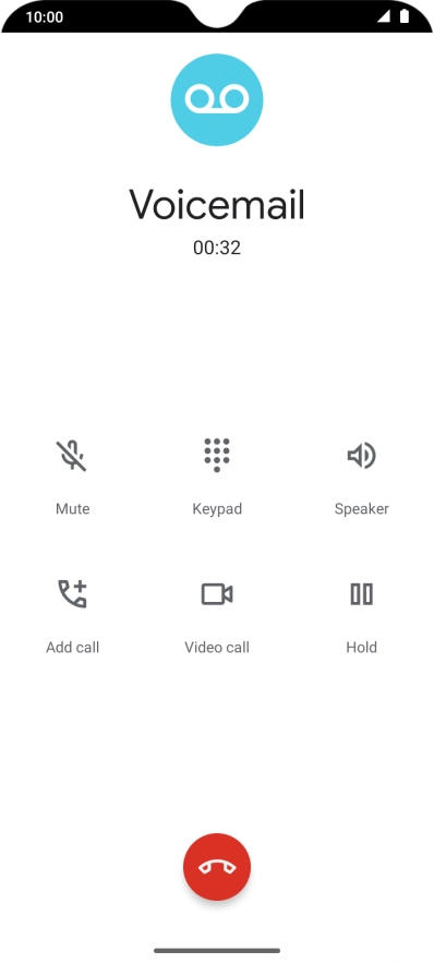 Press the end call icon.