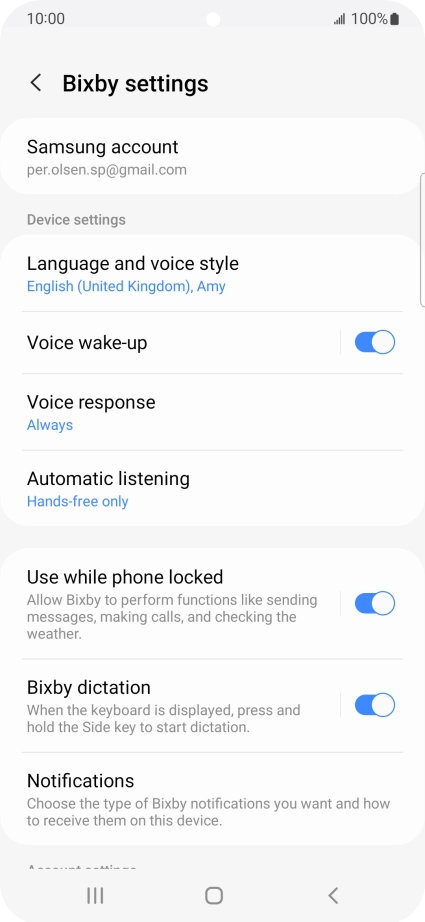 Follow the instructions on the screen to select the required settings.