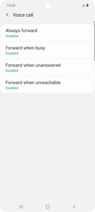 Press the required divert type.