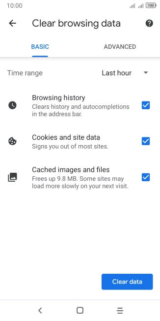 Press the fields next to the required data types.