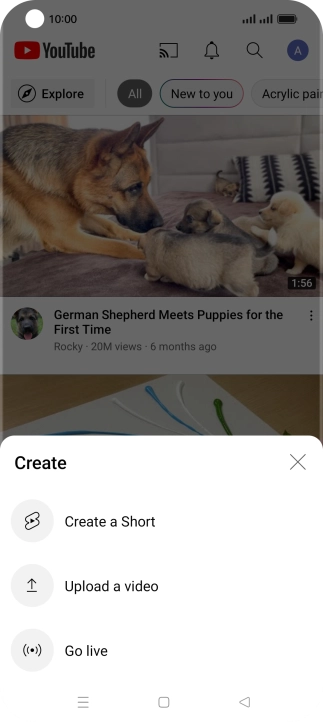 Press Upload a video.