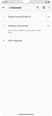 To select the new language as the default language, press the move icon next to the required language and drag it to the top of the list.