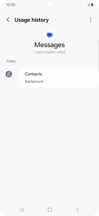 The app activity for the selected app is displayed.