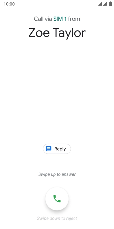 If the screen lock is turned on, press and drag the accept call icon upwards.