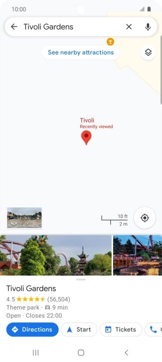 Press the destination at the bottom of the screen.