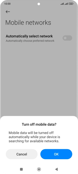 Press OK and your phone will search for networks.
