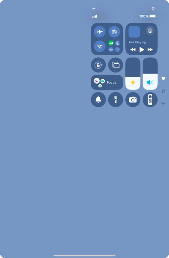 Press the flight mode icon to turn the function on or off.