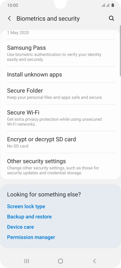 Press Other security settings.
