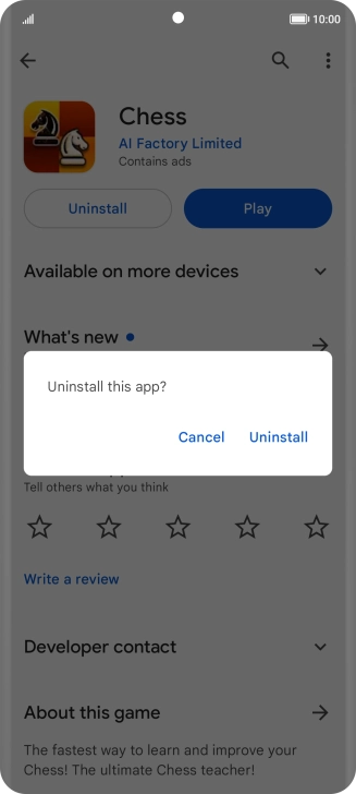 Press Uninstall.