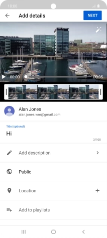 Key in the required text and press NEXT.