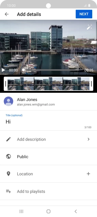 Key in the required text and press NEXT.