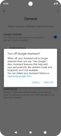 If you turn off the function, press TURN OFF.