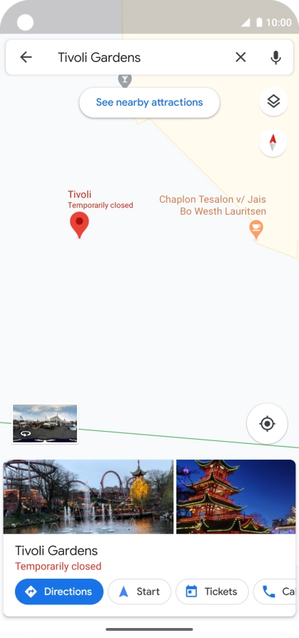 Press the destination.