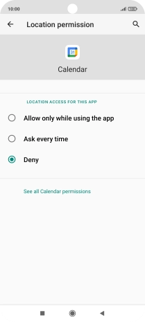 Press the required setting.