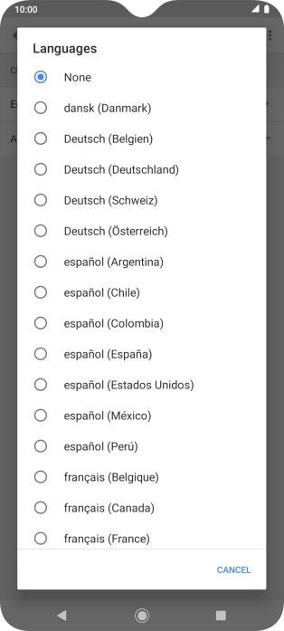 Press the required language.