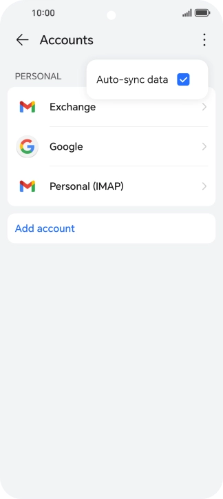 Press Auto-sync data to turn the function on or off.