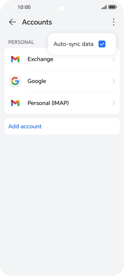 Press Auto-sync data to turn the function on or off.