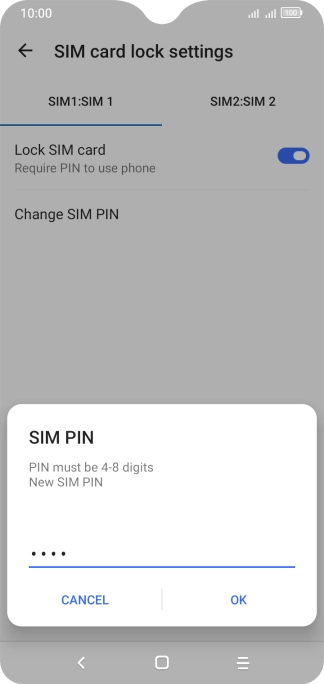 Key in a new four-digit PIN and press OK.