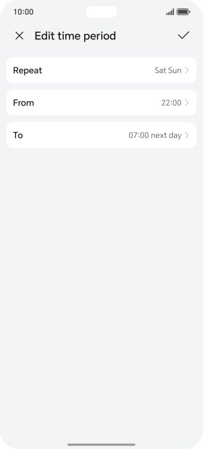 Follow the instructions on the screen to select settings for automatic activation of Do Not Disturb.