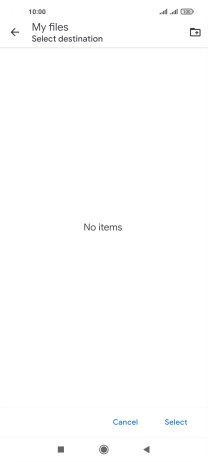 To create a new folder, press the new folder icon and follow the instructions on the screen to create a new folder.