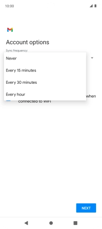 Press the required setting.
