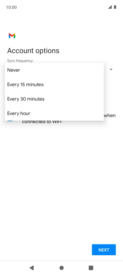 Press the required setting.