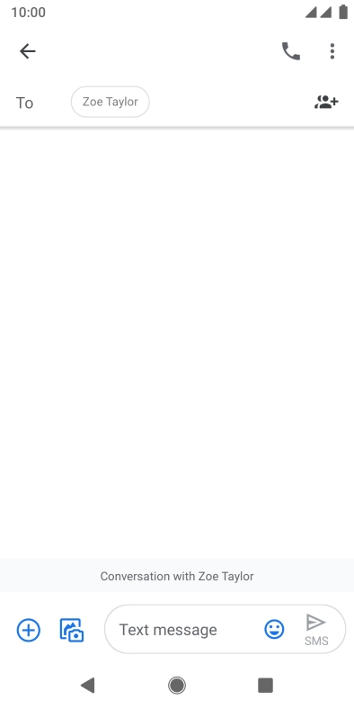 Press the text input field and write the text for your text message.
