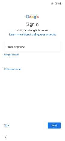 Press Email or phone and key in the username for your Google account.