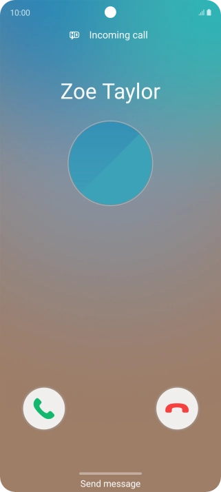 Press and drag the accept call icon right.