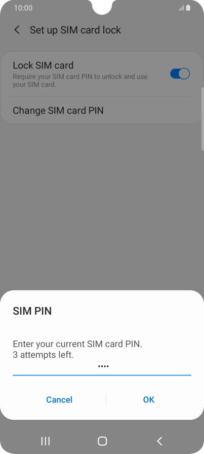 Key in your current PIN and press OK.