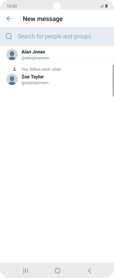 Press the search field.
