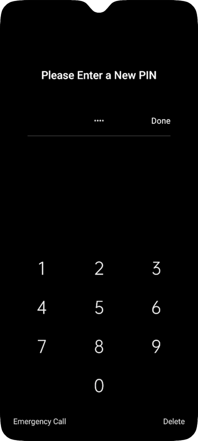 Key in a new four-digit PIN and press Done.