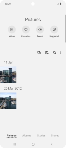 Press Albums and go to the required folder.