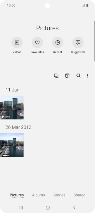 Press Albums and go to the required folder.