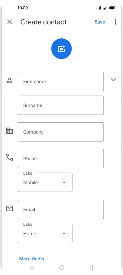 Press First name and key in the required first name.