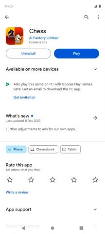 Press Uninstall.