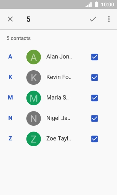 Press the confirm icon.