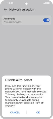 Press OK and your phone will search for networks.