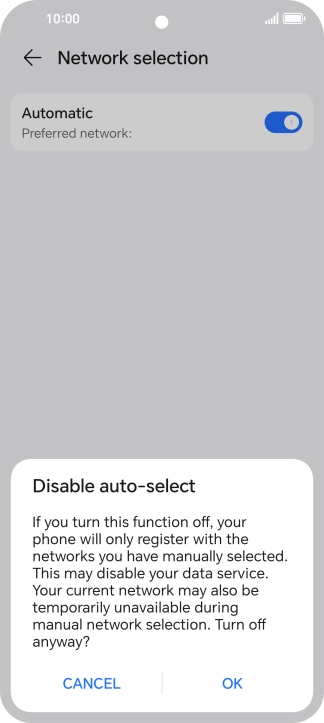 Press OK and your phone will search for networks.