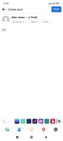 Write the required text and press POST.