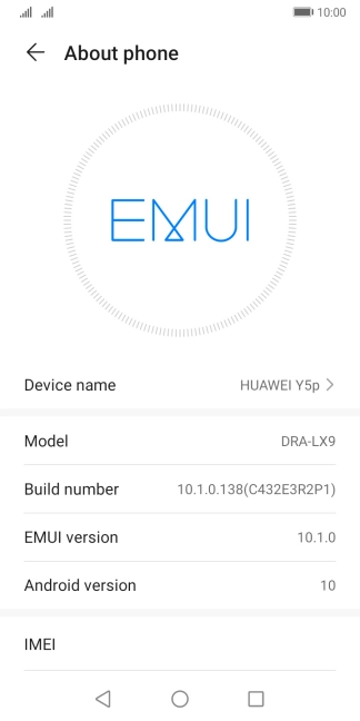 Your phone's software version is displayed next to Android version.