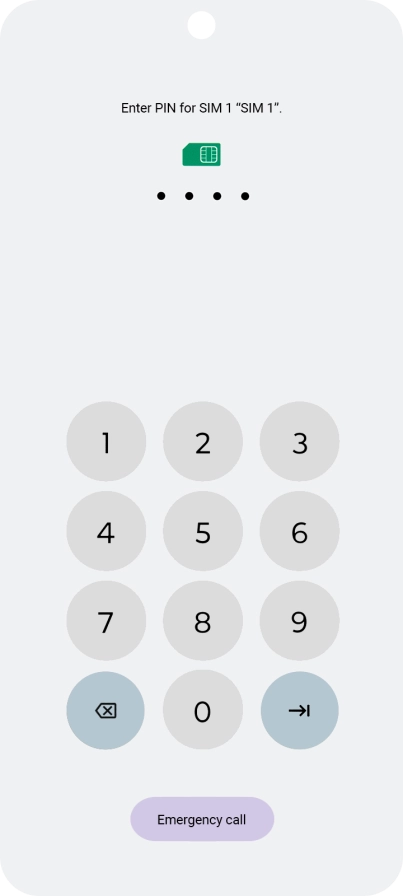 If your SIM is locked, key in your PIN and press arrow right.