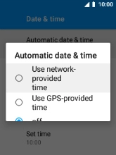 Select Use network-provided time to turn on the function.