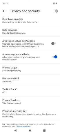 Press Clear browsing data.