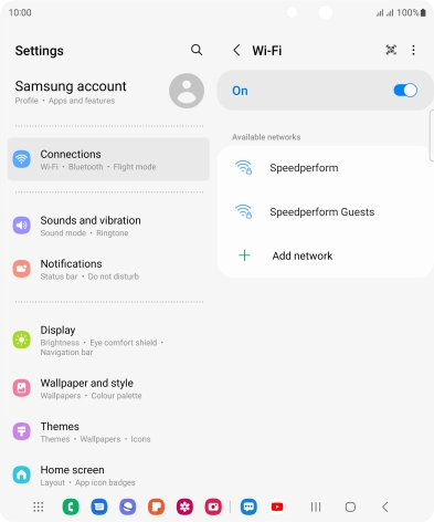 Press the required Wi-Fi network.