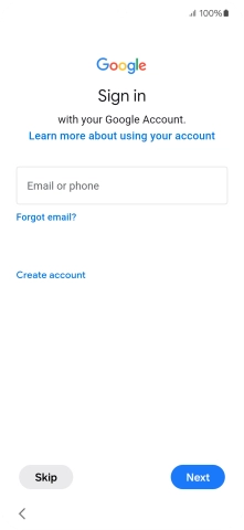 Press Email or phone and key in the username for your Google account.