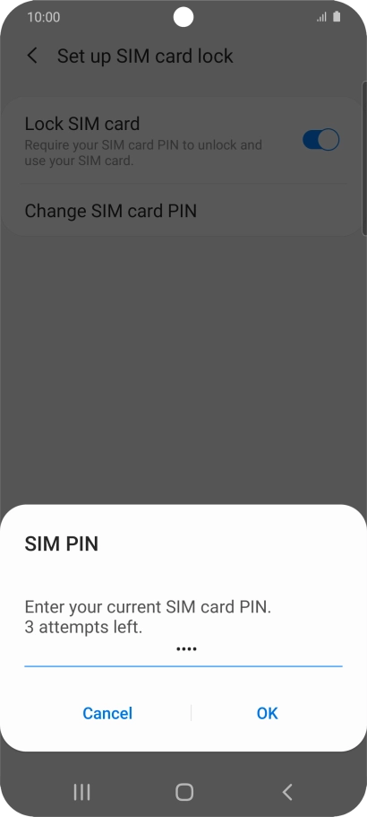 Key in your current PIN and press OK.