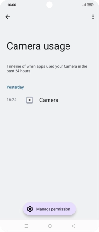 The app activity for the selected app is displayed.